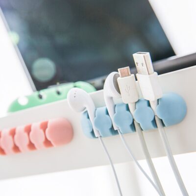 6pcs Desk Wire Organizer Clip Set Multicolor